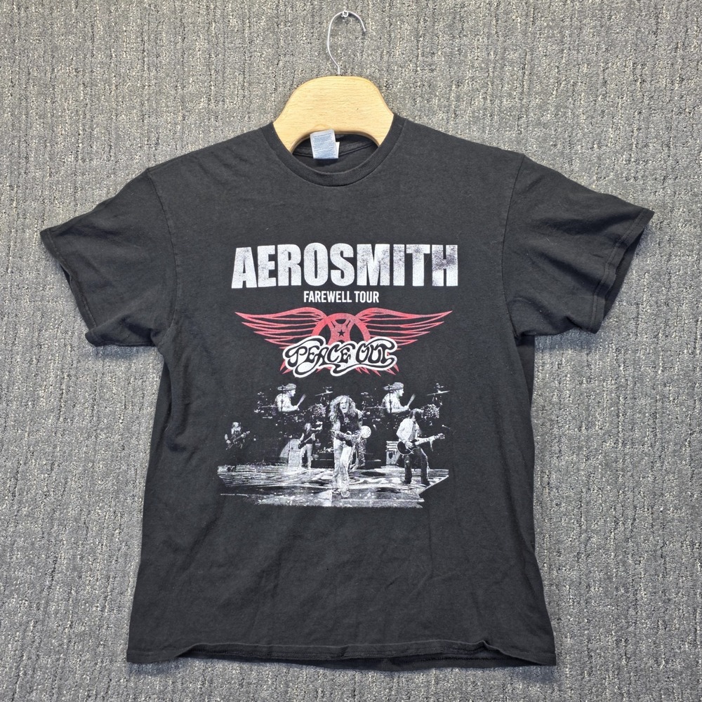 Aerosmith‎ Peace Out Farewell Tour T-Shirt Men's Large Black Crowes Concert 2023
